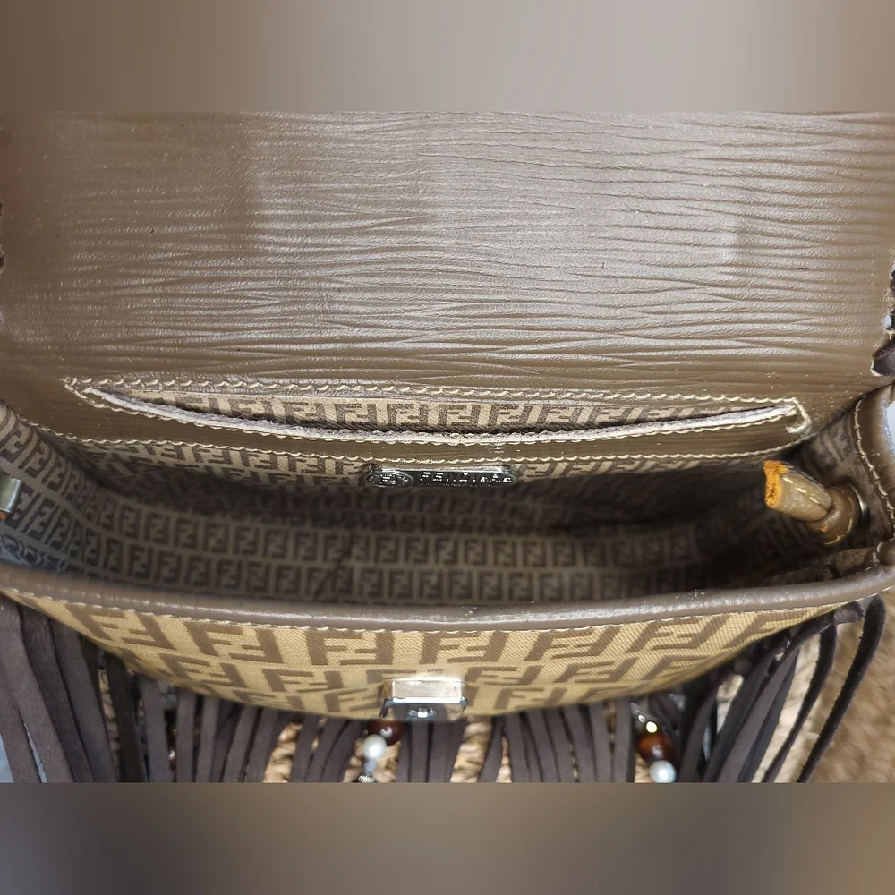 🔥SOLD🔥Authentic Fendi Boho Fringe Handbag louis vuitton boho bag - Picture 8 of 16